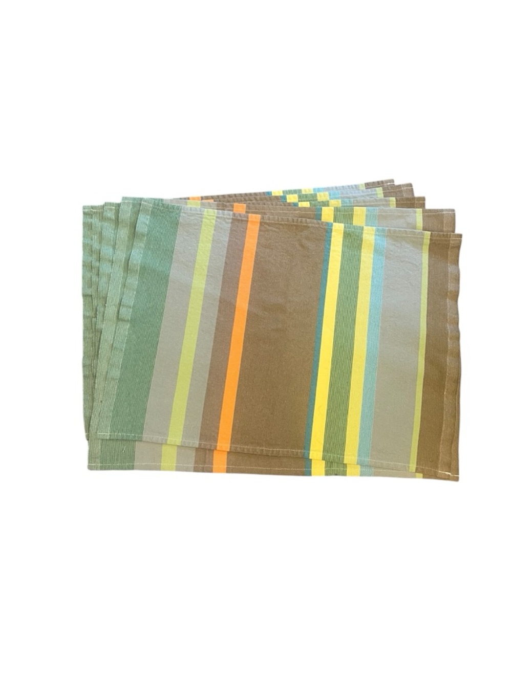 Imported France Multi-colored Striped Placemats - Set of 5